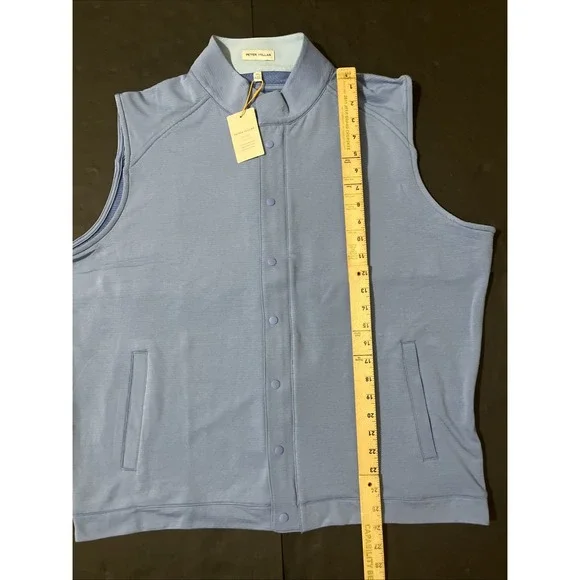 Peter Millar Beaumont Performance Vest Mens XL Zipper Snap Button‎ Golf Outdoor